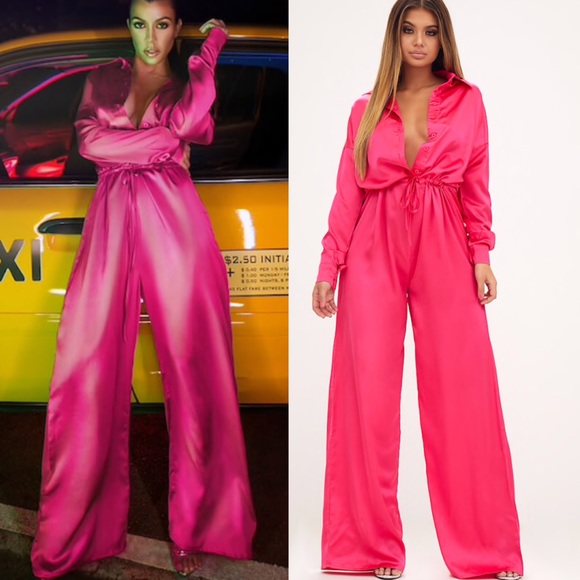 pink jumpsuit pretty little thing